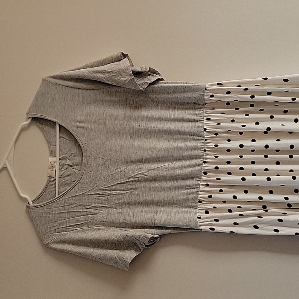 Chic White Dress with Black Dots